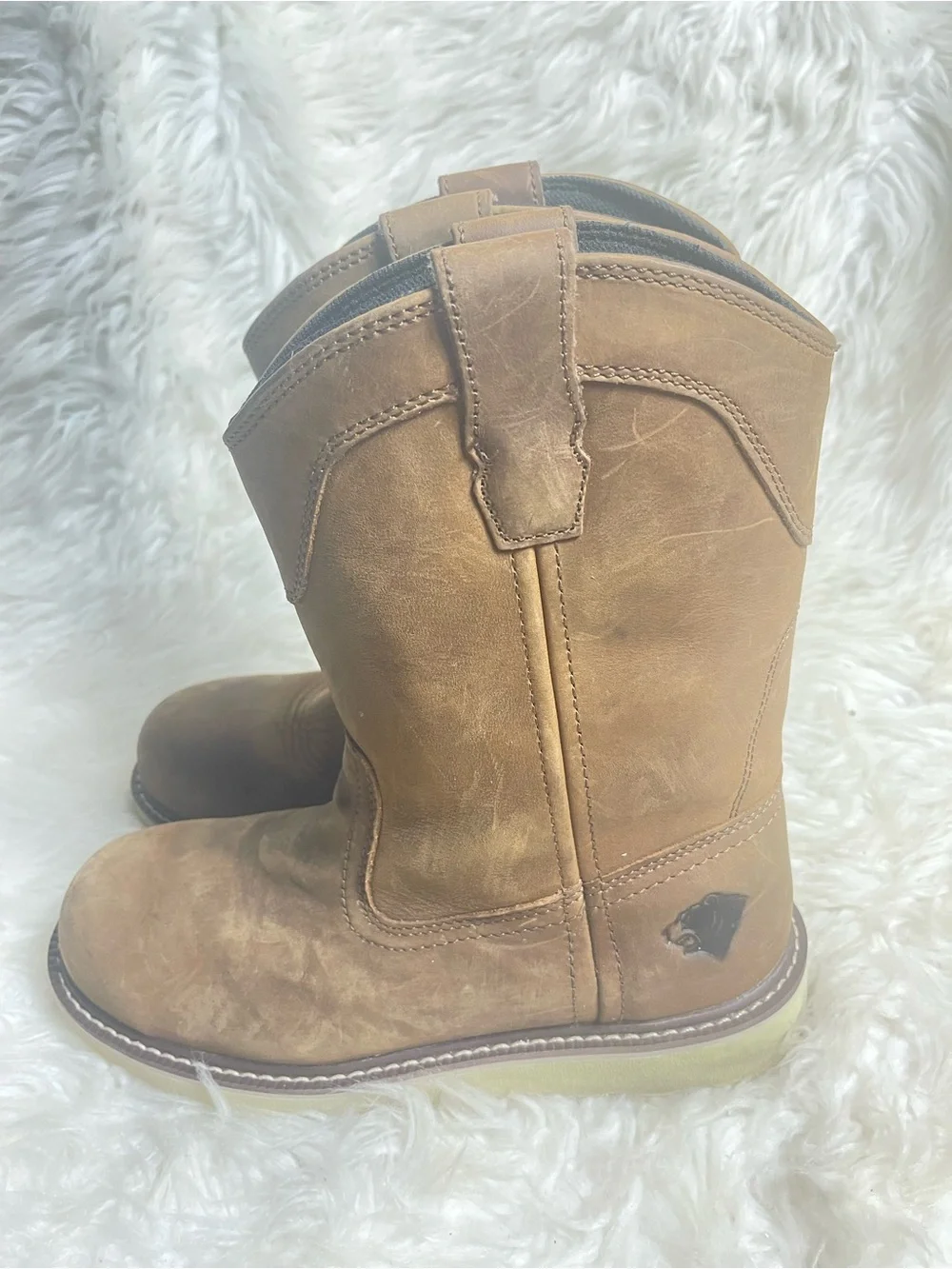 Herman Survivors Men’s steel toe Rift SZ7 pull on western work boots.